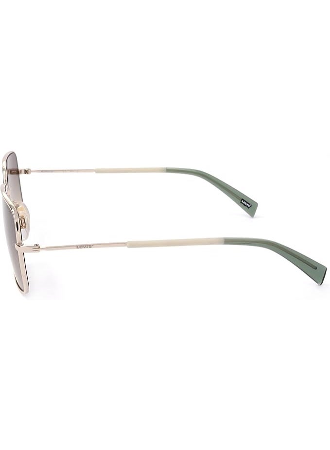 ليفايز نظارات شمسية ليفايز (Levi's) مربعة للنساء موديل LV 1019/S، إطار ذهبي مع عدسات بنية متدرجة، مقاس 57 مم - Image 3